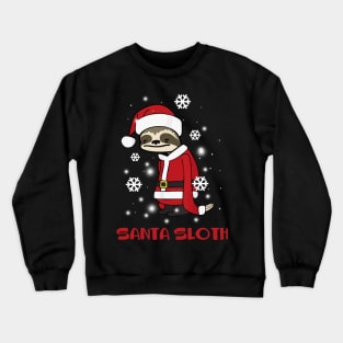 Merry Slothmas Sloth In Santa Hat Christmas Gift Crewneck Sweatshirt